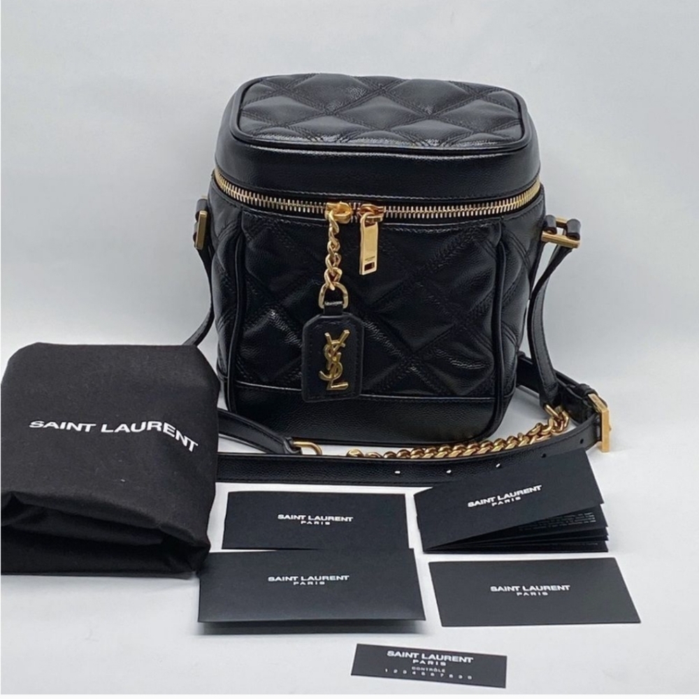 Saint Laurent YSL Black Quilted Leather Bag NWT